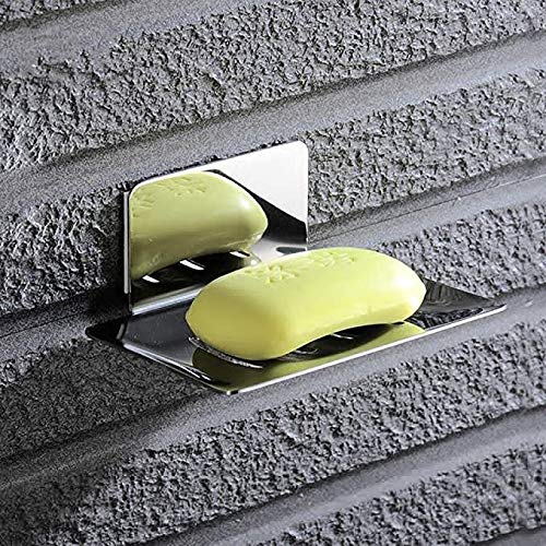 Portaspugna Portasapone in Acciaio Inox Nessuna perforazione Porta Sapone Sistema di Vuoto Senza Trapano - Utilizzabile in Bagno e Cucina （Cromo）