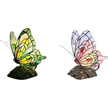 Tiffany Style Stained Glass Butterfly Small Table Lamp