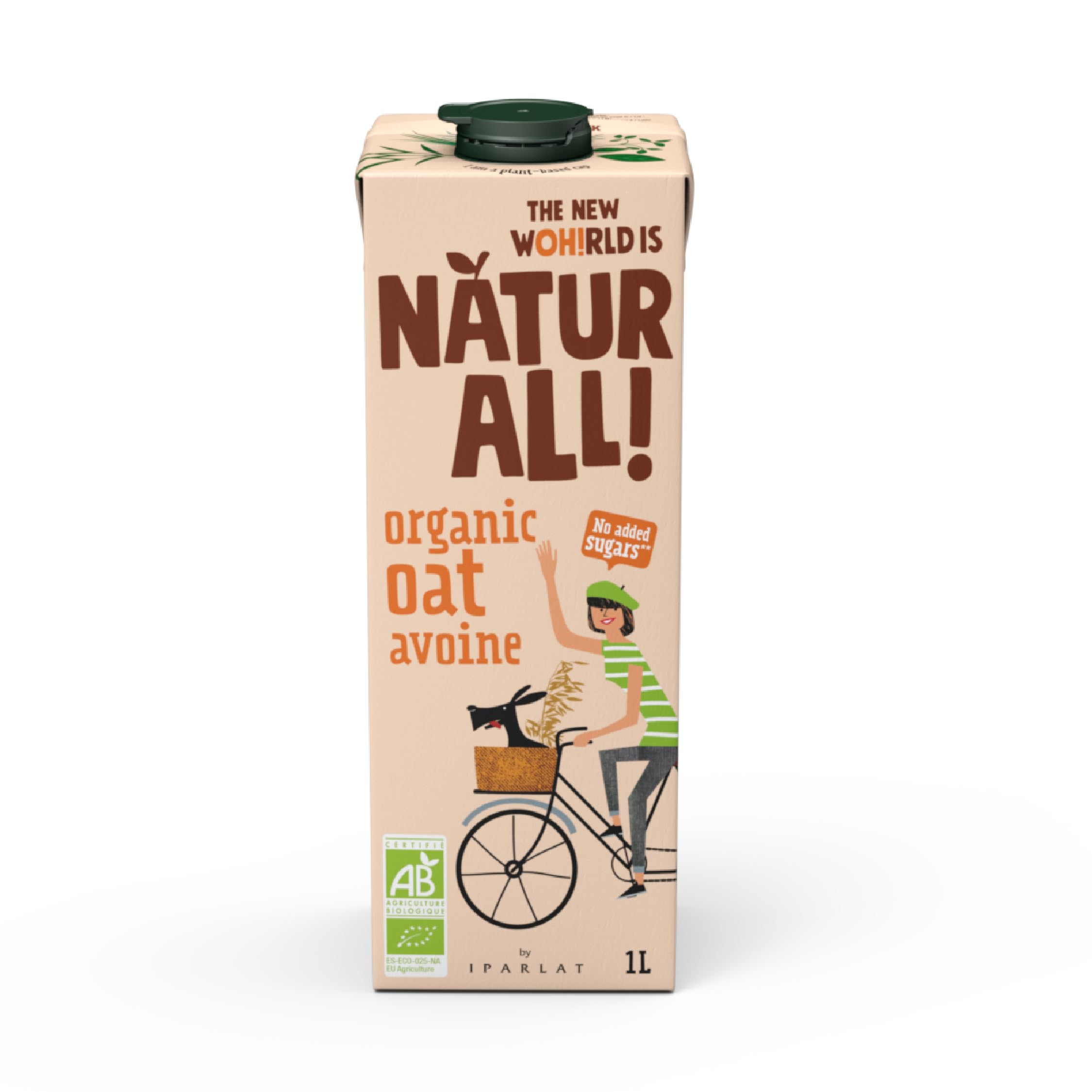 NATUR-ALL | Organic Oat Drink 1L - Unsweetened, Only 2 Ingredients, 100% Plant-Based, Vegan (6 unit box)