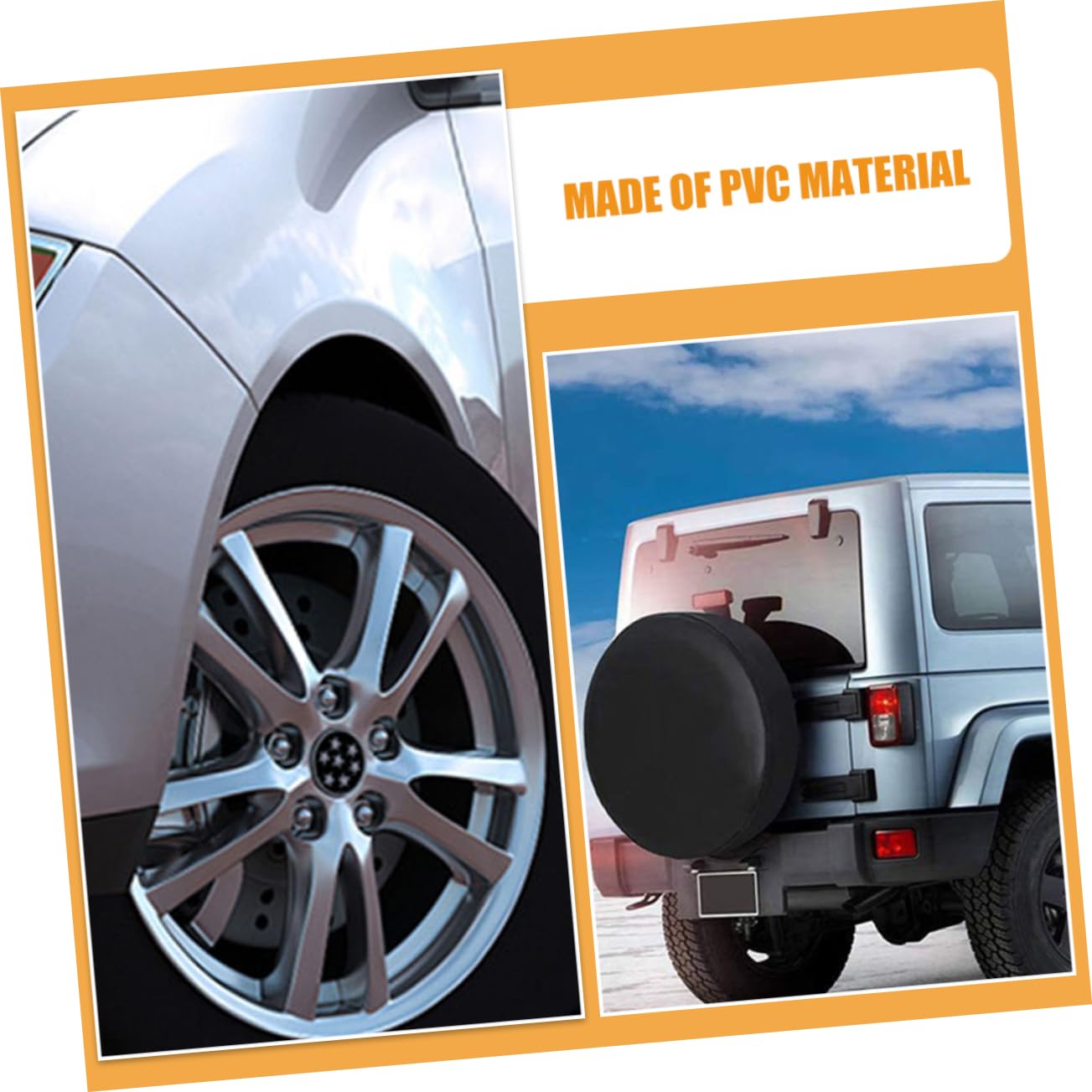 Fundas Instalación 2 Repuesto de PVC Negro Neumáticos, Ajuste Regulable Fácil Protección, Suciedad para para Coche, SUV y Remolque