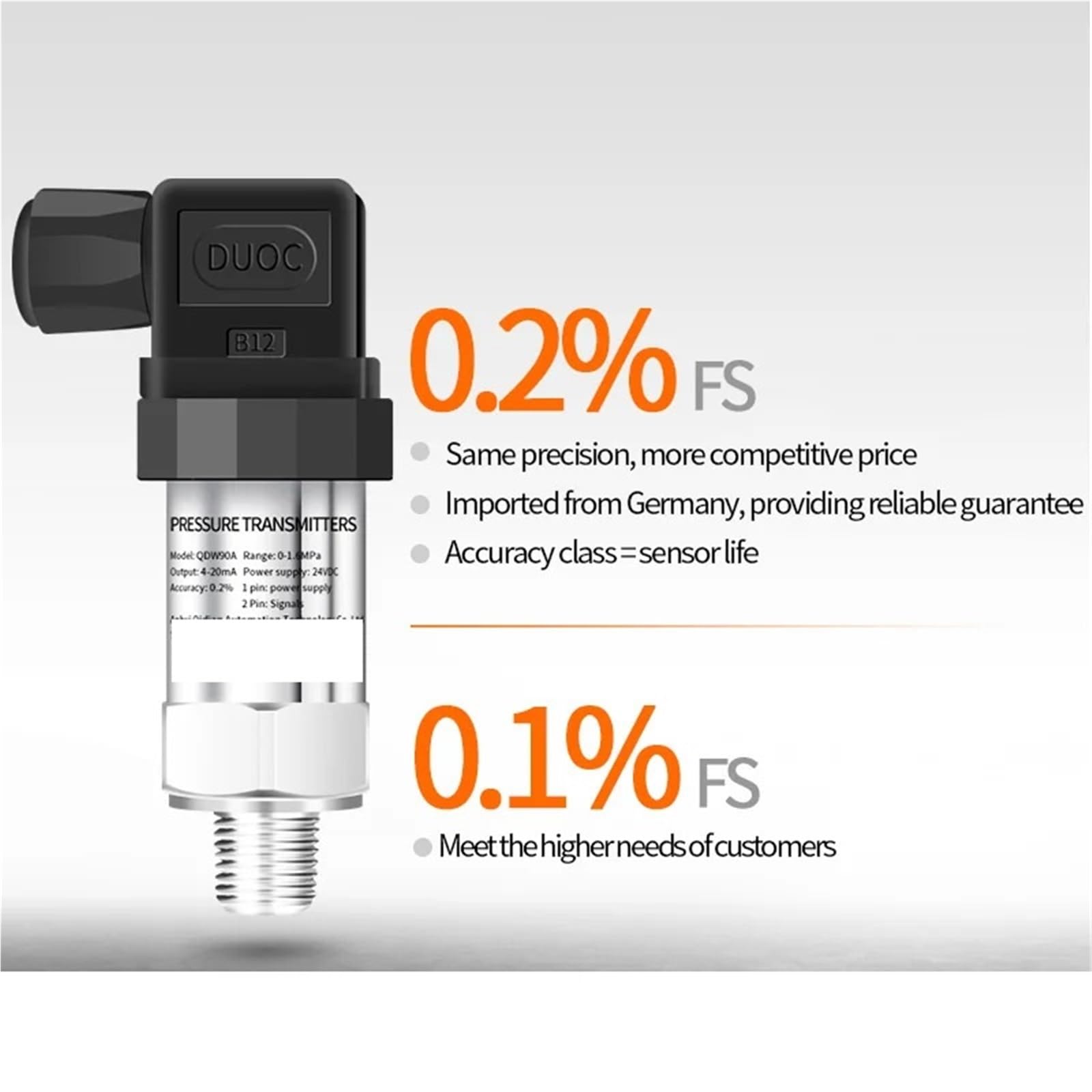 Transmisores de Presión Transmisor de presión 4 a 20 mA, sensor agua(0-4MPa)
