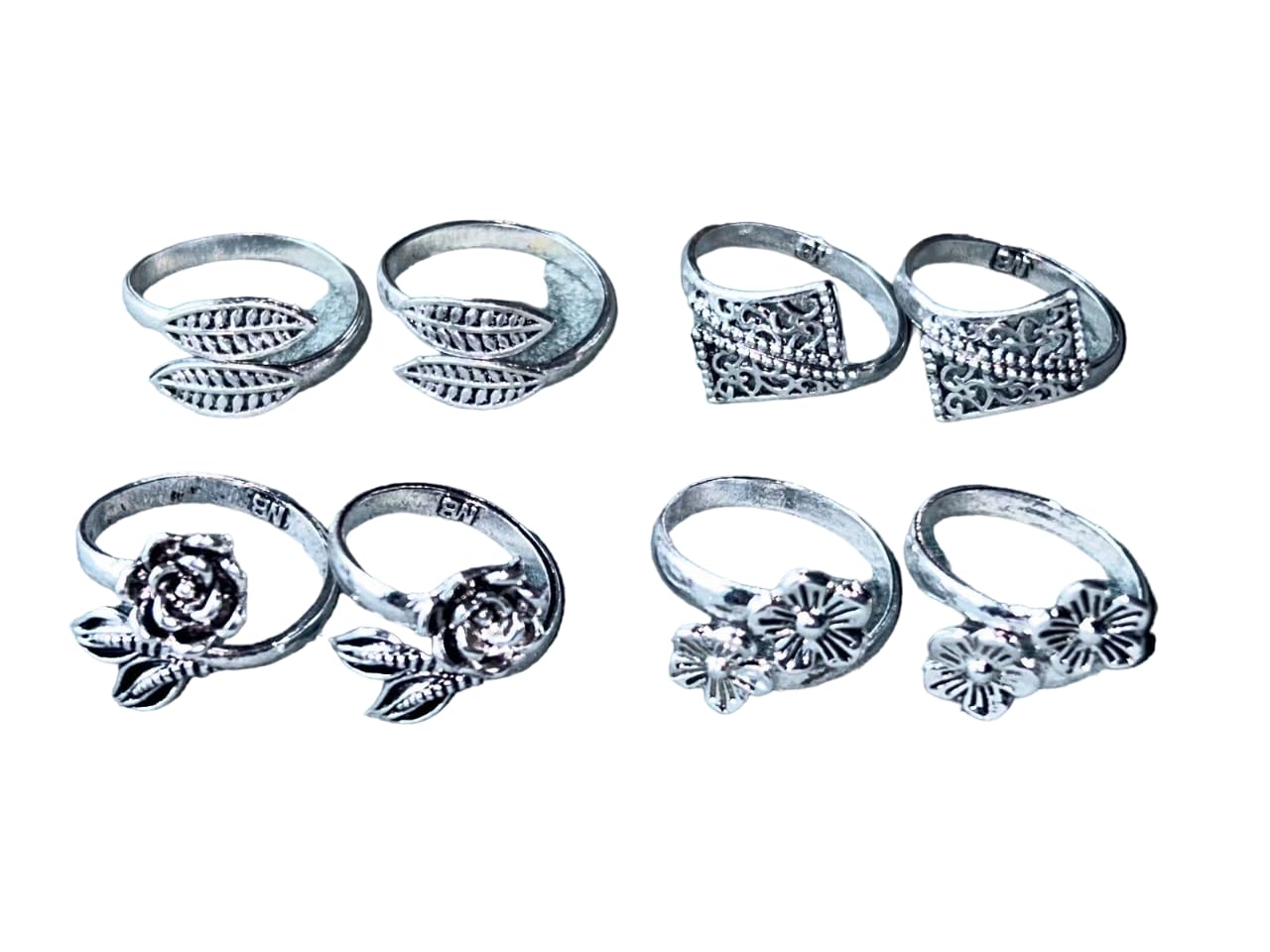 Women & Girls Metal Fancy Glossy finish Toe Ring Adjustable Bichiya/Leg Finger Ring_Combo_4 (A_C_P_110818_Silver)-image-27