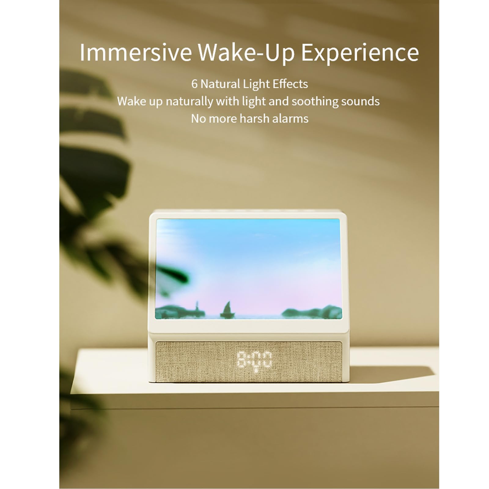 Sveglia COLSUR Wake-Up Light Con Simulazione Alba/tramonto, Ricarica Wireless 15W, Bluetooth 5.0 E Suoni Bianchi – Regalo Perfetto