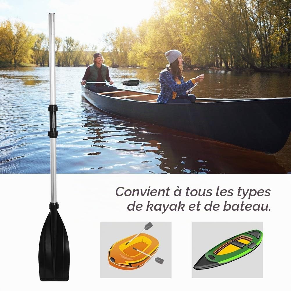 Dioche Pagaie de kayak, pagaie combinée en aluminium, kayak, kayak, pagaie légère en alliage d'aluminium 126 cm/2 pièces