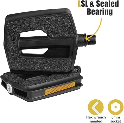 Miniatura 8 de BV Bike Pedal - Ebike Universal Fit Bicycle Pedals 916" Compatible, Non-Slip & Durable Lightweight, Fits Most Adult Bikes & MTB Bicycles