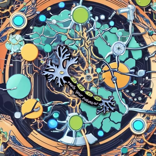 Image of Neuron Cells Reach Your Potential Brooch Science Enamel Badge, Cellular Brooch - Brain Cell Lapel Pin