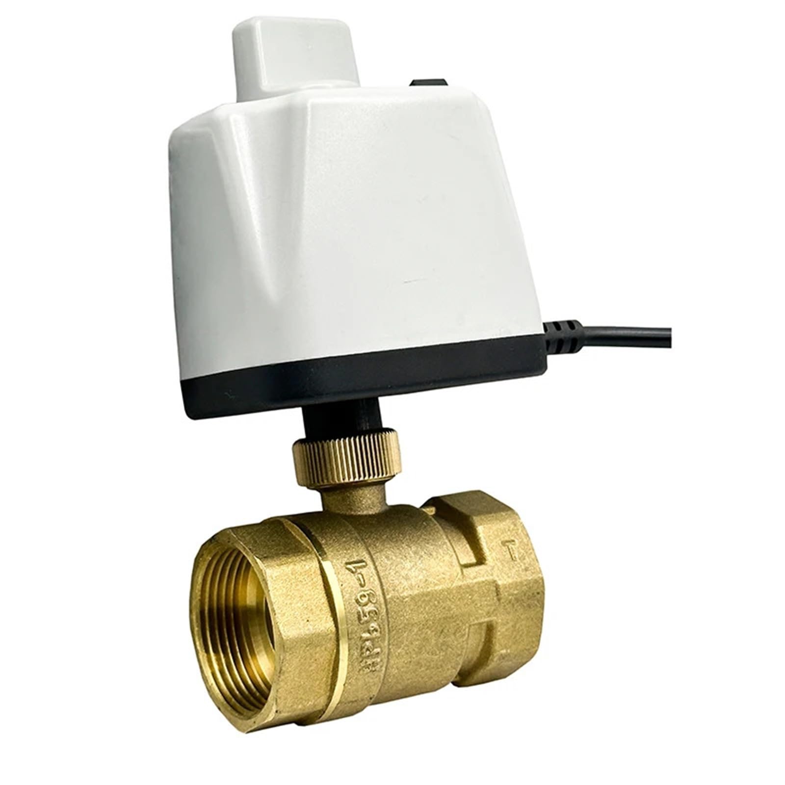 ZXTIIEUF 1-1/4" Normally Closed/Open Motorized Ball Valve 220V 12V 24V 2-Wire Brass Electric Ball Valve with Manual Switch(Normally Open,24VDC)