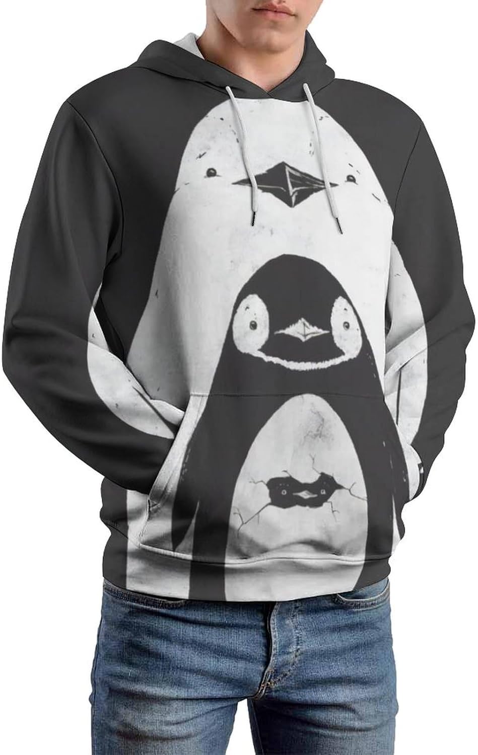 Cute Penguin Hoodie Funny Hoody Sweatshirts for Mens/Kids Active Hoodies - Image 2