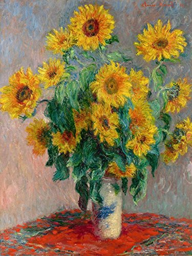 Feeling at home Imagen sobre Lienzo con Caja Americana Girasoles Monet Impresion...