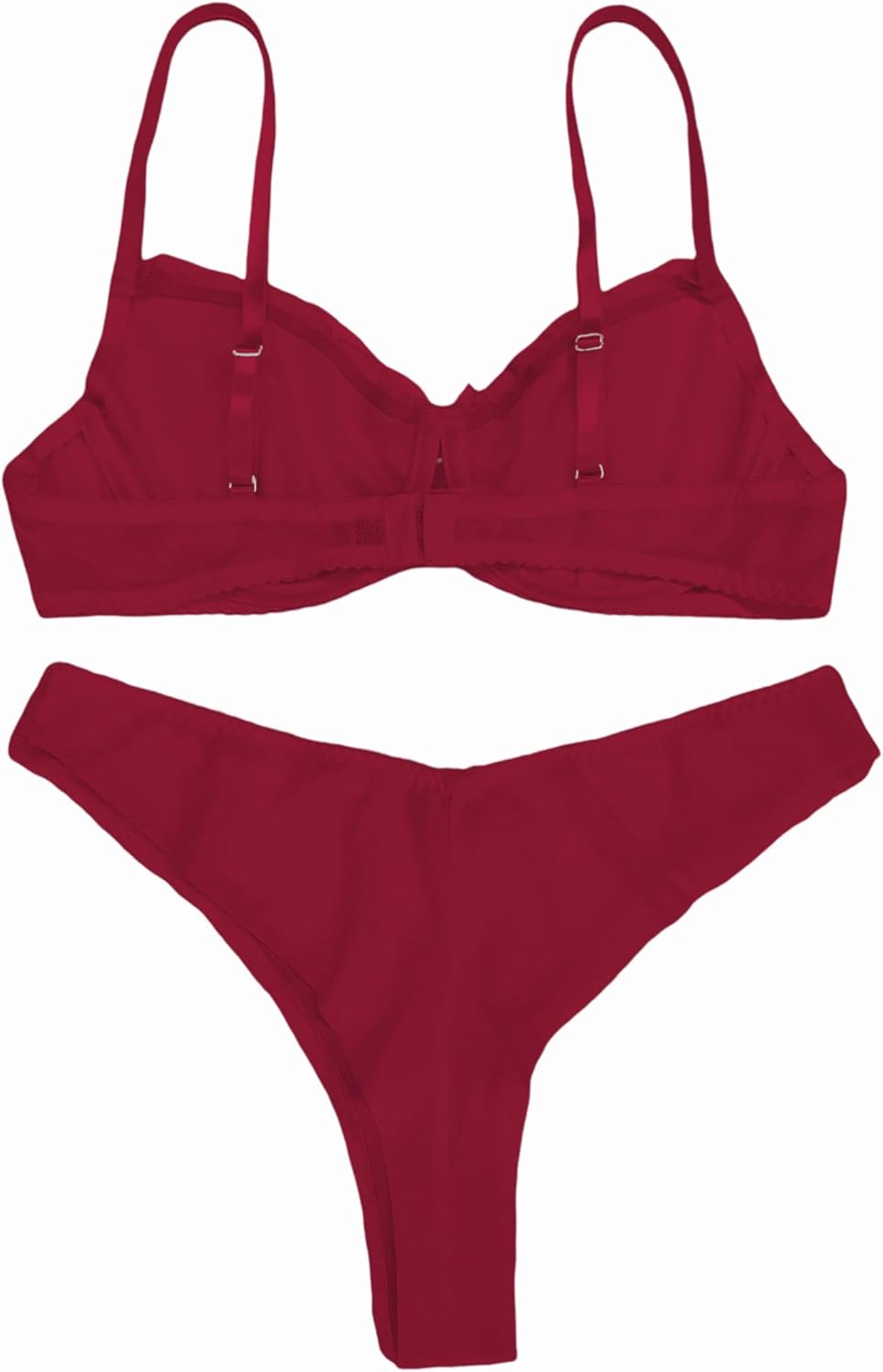 Sexy Mesh Sheer Push Up Lingerie Set for Women Bra and Panty 2 Piece - Image 5