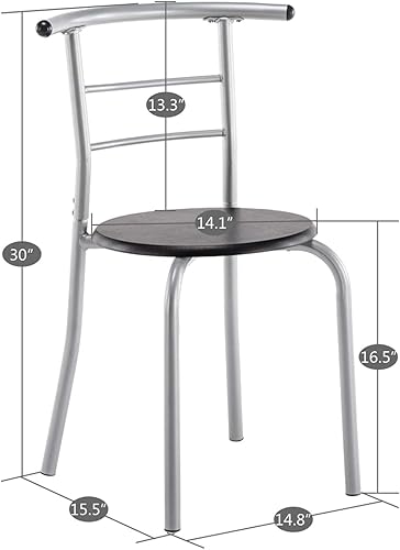 Miniatura 3 de Guangshuohui Juego de mesa de comedor con 2 sillas, juego de mesa de comedor, mesa de desayuno (una mesa y dos sillas) con estante de almacenamiento