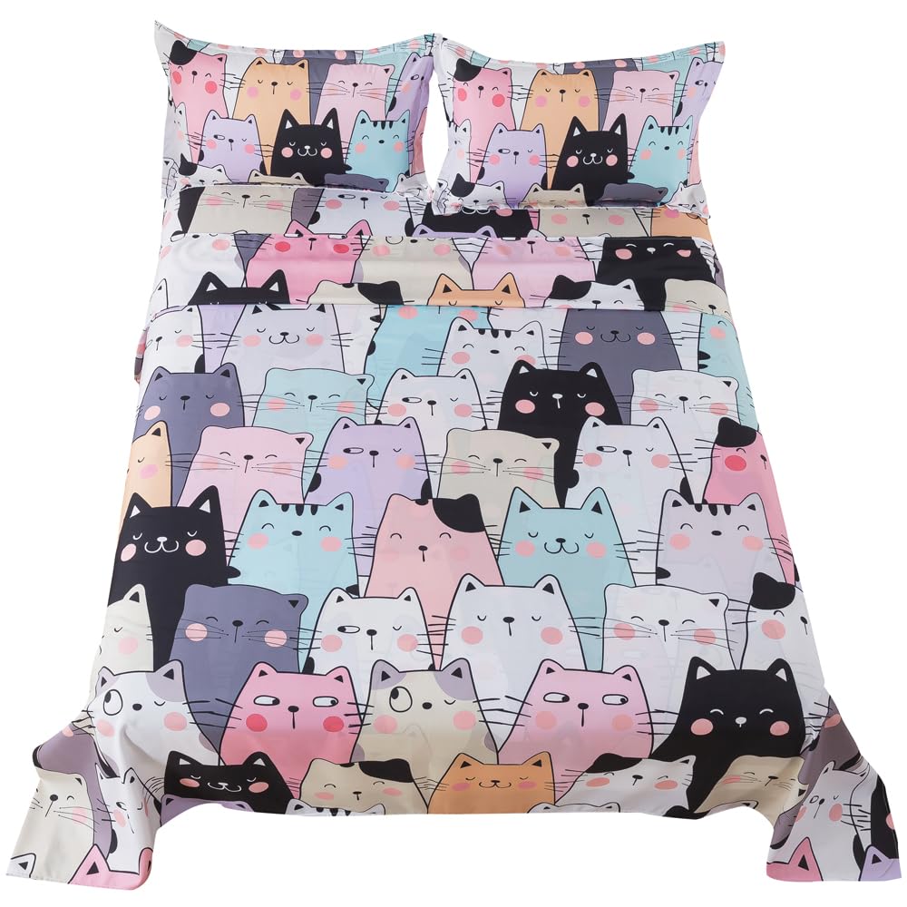 ADASMILE A & S Kids Cat Sheet Set