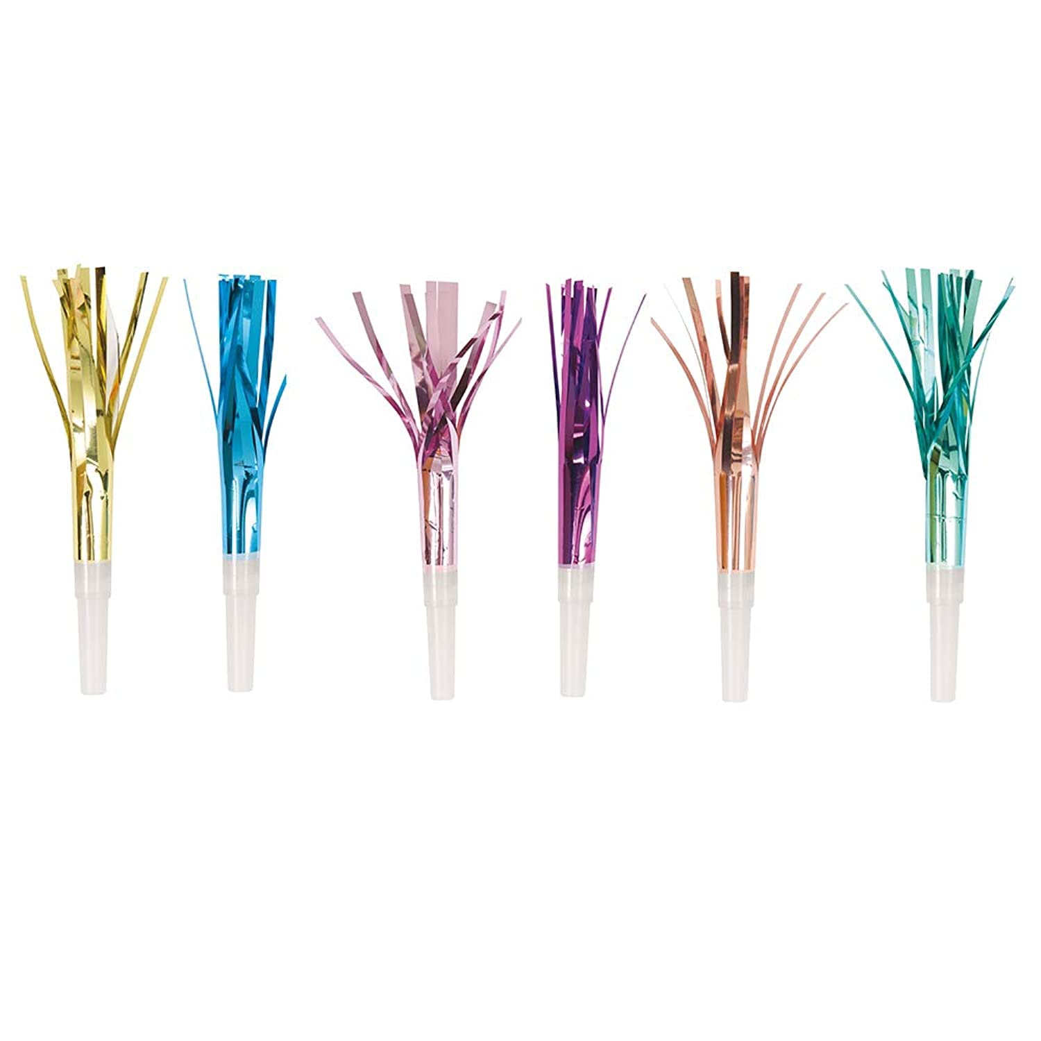 Vibrant Assorted Colors Foil Squawkers (8 Count) - Ultimate Party Noisemakers, High-Quality & Durable Foil Material - Perfect For Festive Celebrations