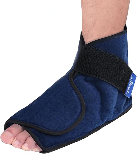 NEWGO Cooling Sleeve for Foot & Ankle - Size Reusable Cooling Sleeve for Pain Relief After Sports Cold Therapy for Chemotherapy Patients Easy to Put On (1 Piece Dark Blue)