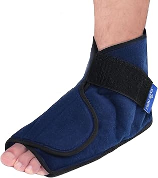 NEWGO Cooling Sleeve for Foot & Ankle - Size Reusable Cooling Sleeve for Pain Relief After Sports Cold Therapy for Chemotherapy Patients Easy to Put On (1 Piece Dark Blue)