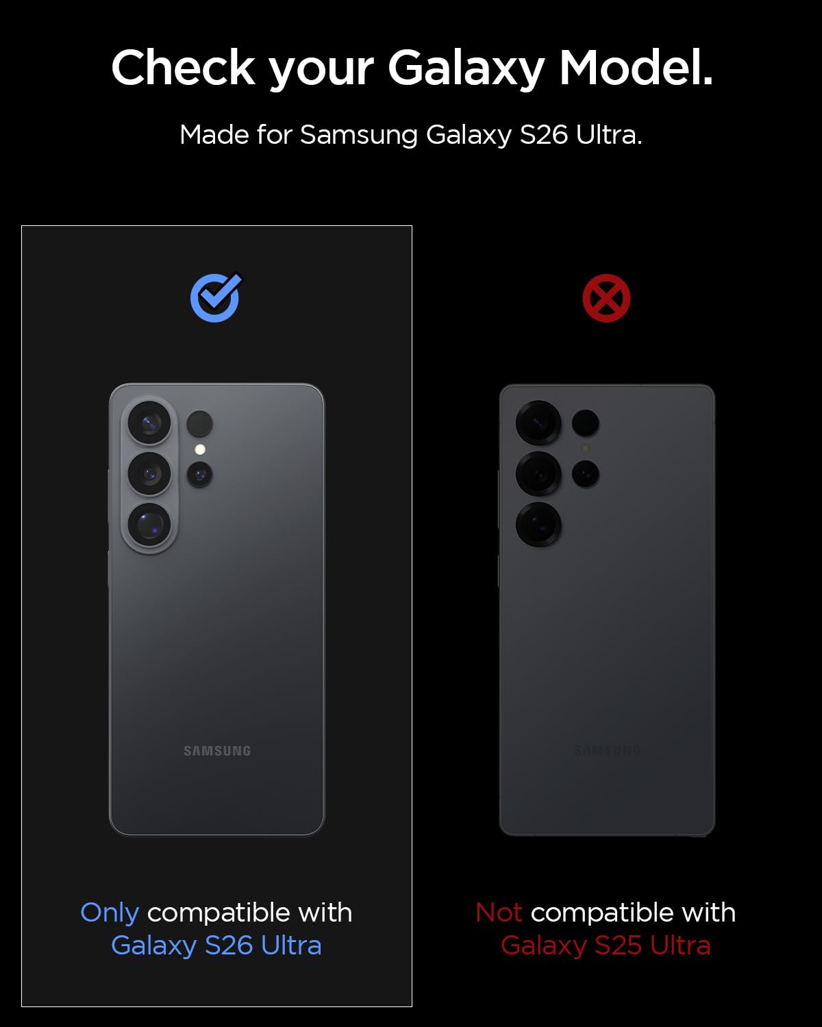 Spigen Camera Lens Screen Protector [GlasTR EZ Fit Optik Pro] Designed for Galaxy S26 Ultra - Black [2 Pack] - 3