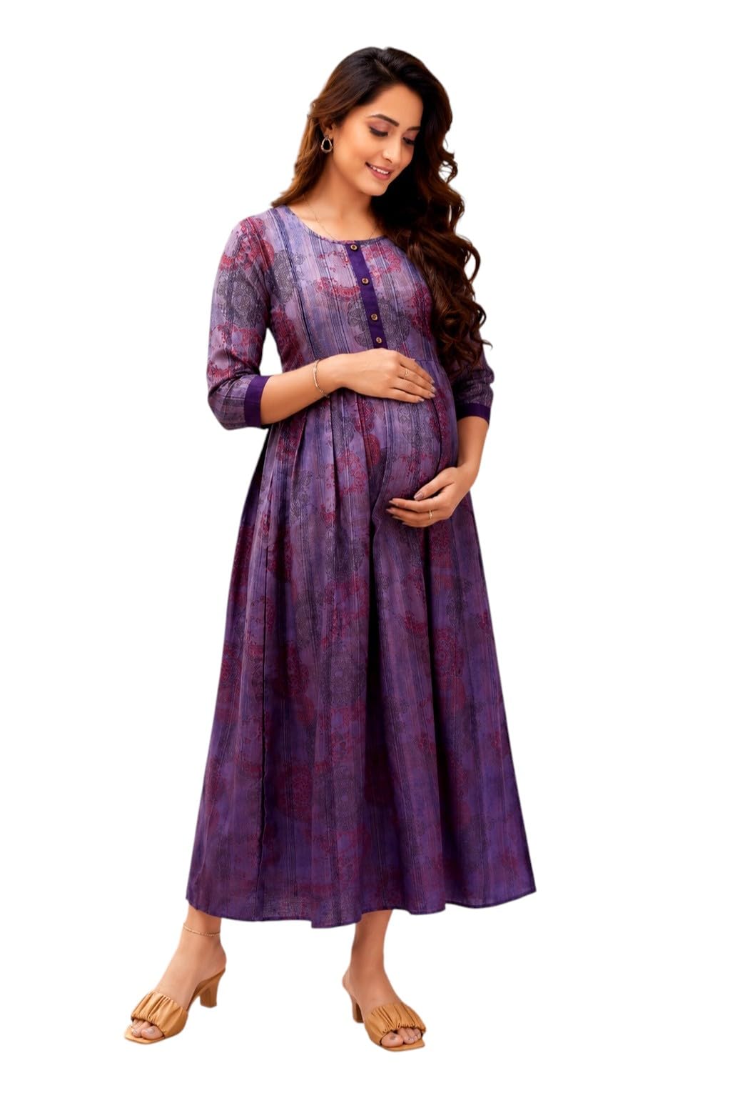 ritijya Feeding Kurtis for Women with Zip | Maternity Gown Pregnancy Dress for Nursing Mothers | Viscose Rayon | Stylish & Comfortable | S to 4XL | Maternity Wear Feeding Dress Tops-picture-37