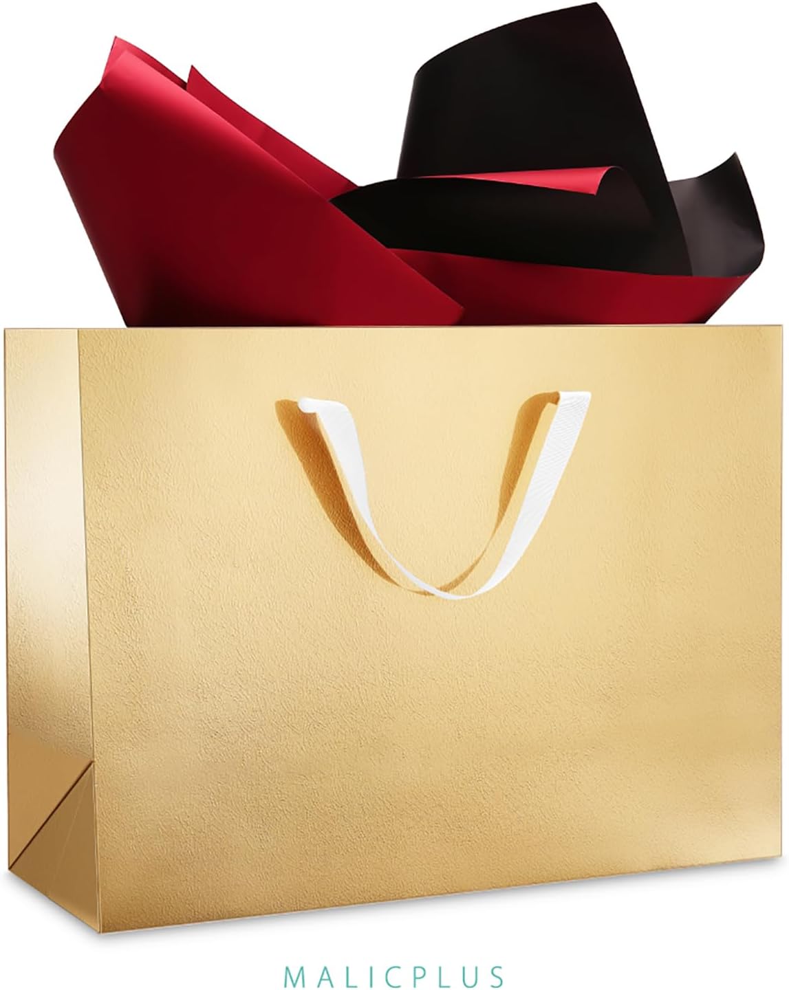 12 Extra Large Gift Bags 16x6x12 Inches, Luxury Gold Large Gift Bags with Handles for Thanksgiving Day and All Occasions (Gold with Grass Texture) - Image 6