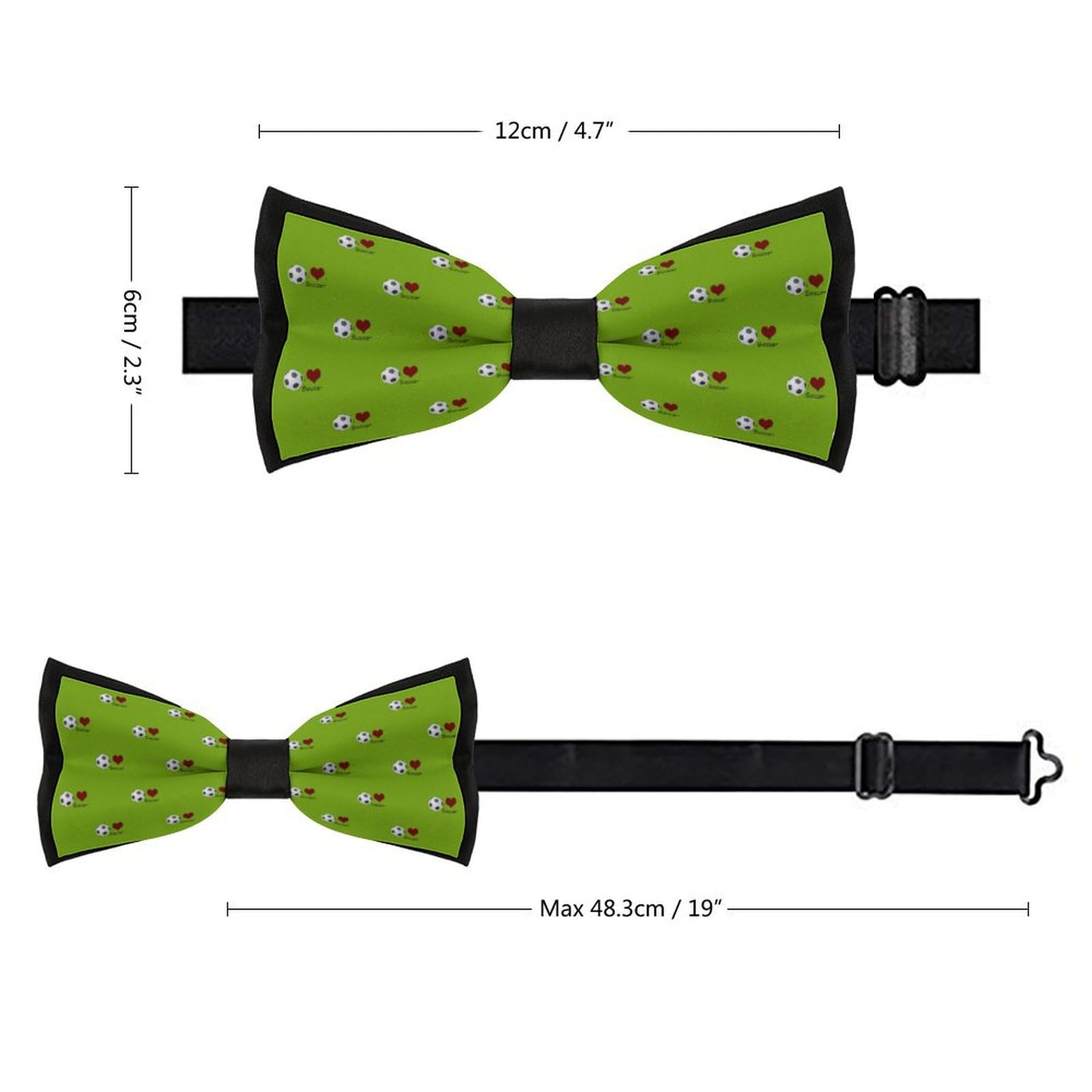GoasNei Soccer Cartoon Pattern Bow Tie for Men Adjustable Necktie Funny Tie Neck Ties for Weddings Party