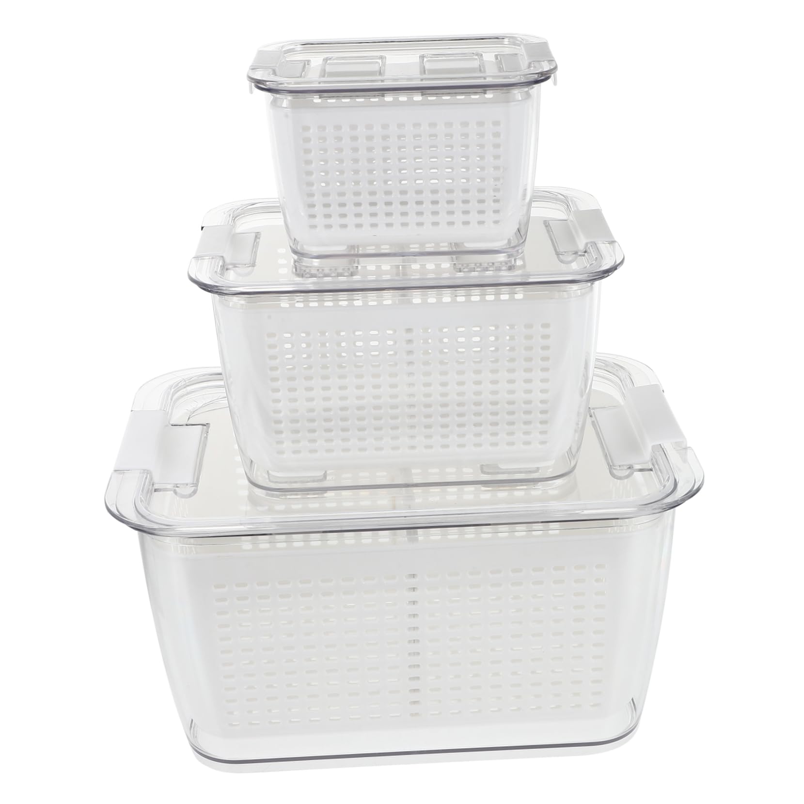 LIFKOME Boîte à Aliments Congelés 1 Set Pet Pp Abs Blanc Panier