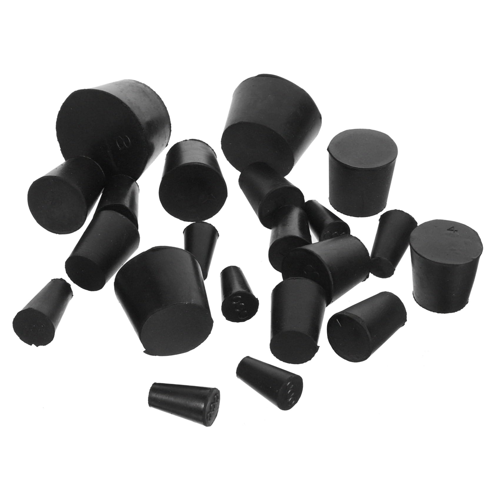 TOPBATHY 5 Series Enchufe De Laboratorio De Goma Tubos Enchufar Tapones De Goma Para Tubos De Ensayo Tapones De Probeta Tapón De Líquido Tapón De Probeta Negro Caucho 21 Piezas X 5