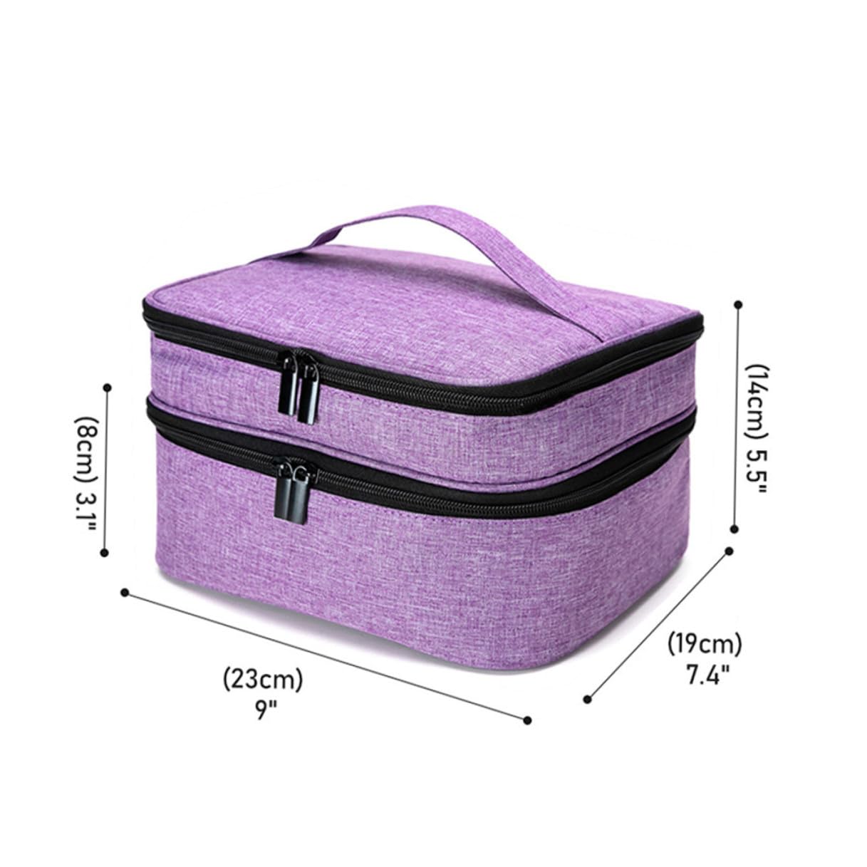 Generico Borsa Porta Smalti e Oli Essenziali con Manico Organizer Doppio Strato e Resistente Custodia da Viaggio Protettiva con Scomparti per Smalti e Cosmetici