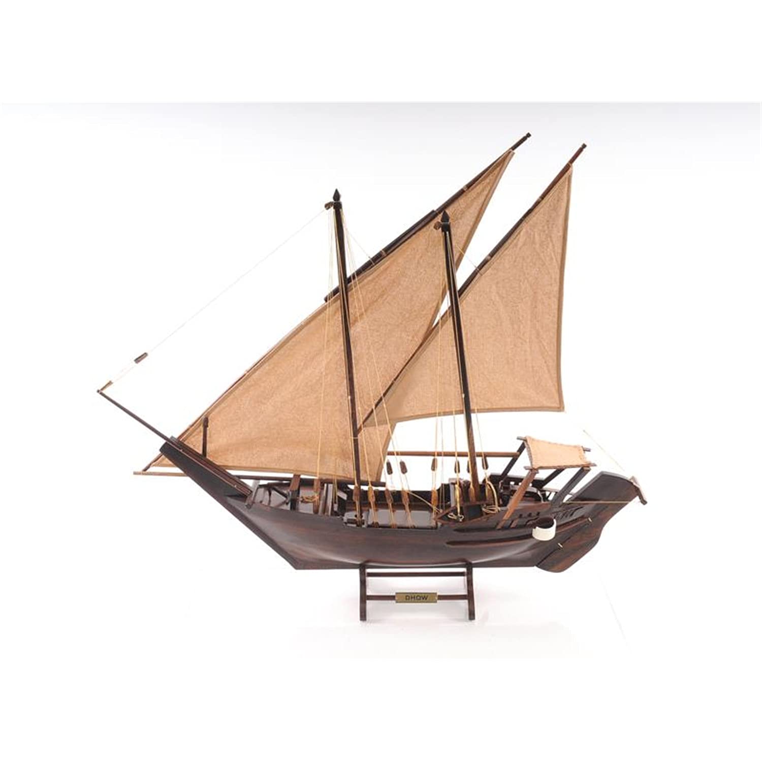Old Modern Handicrafts Dhow Holzschiff Modell - Mittel - Komplett zusammengebaut - Aus hochwertigem Holz gefertigt - 30,5 L x 5,0 B x 26,5 H Zoll