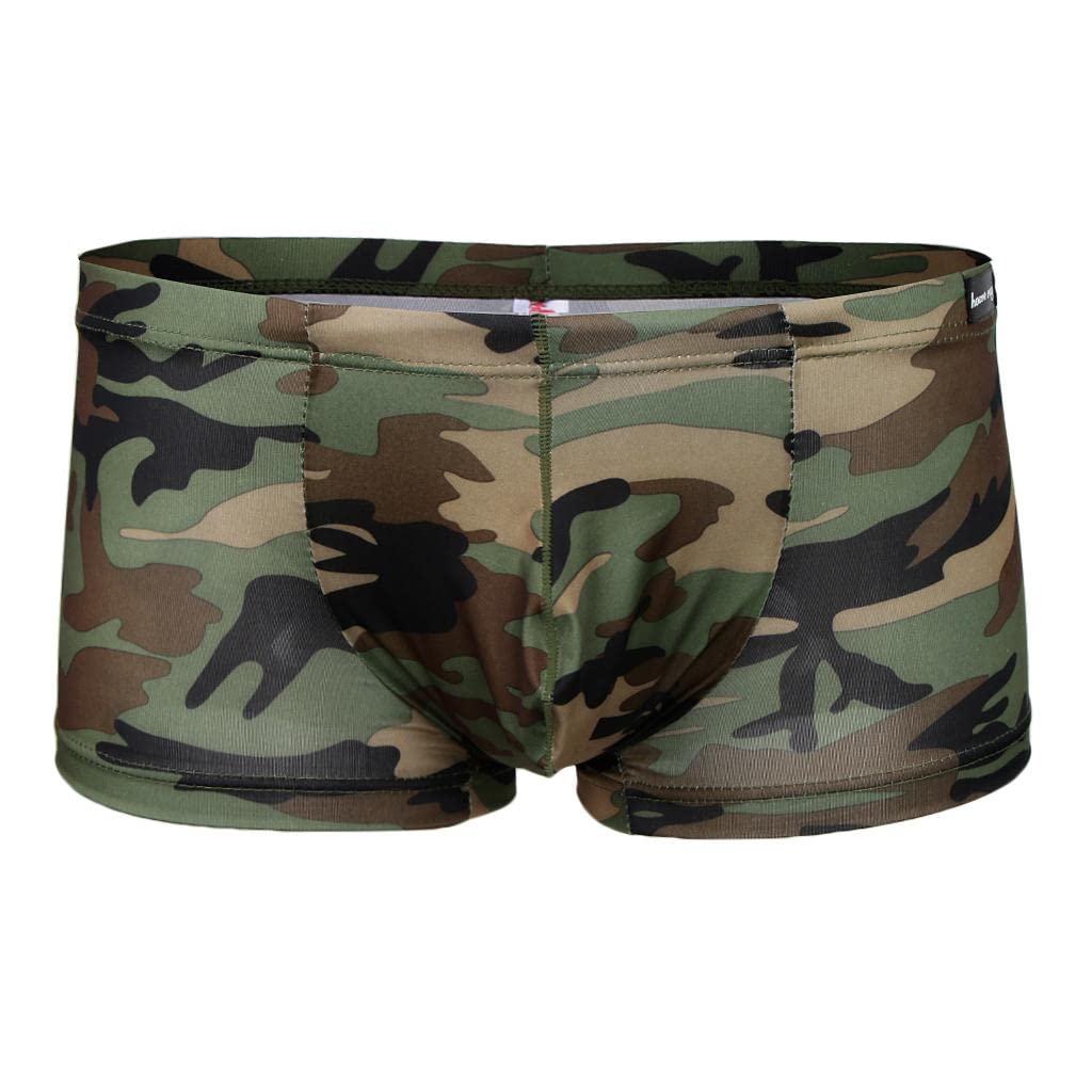 Army Green Camouflage Patterned Men Boxer Briefs Shorts Underwear Trunks L-image-17