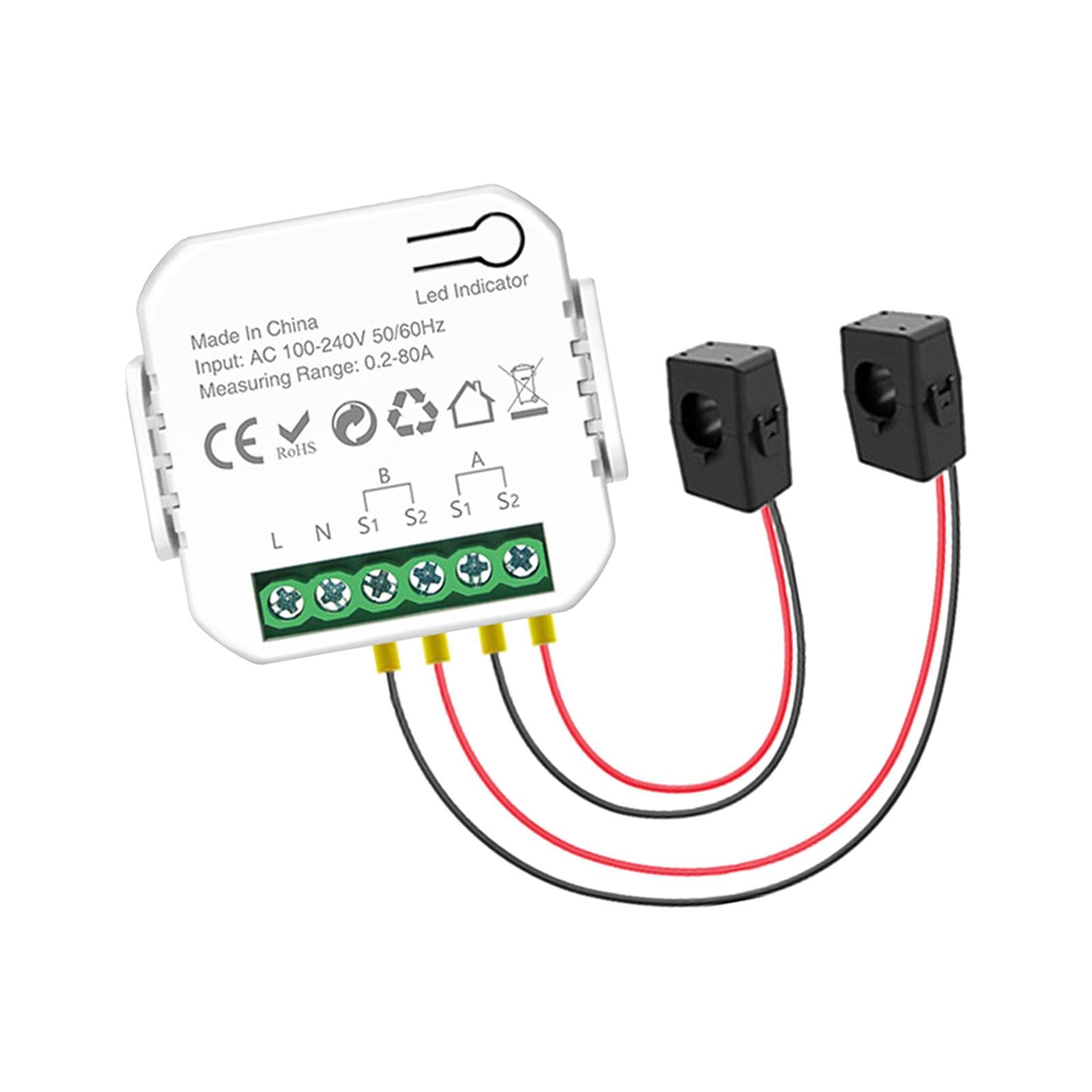 de de Energía con Medidor de Energía Wi: para Oficinas, Dormitorios, Apartamentos, Factor de Potencia, Electricidad, 2 Canales