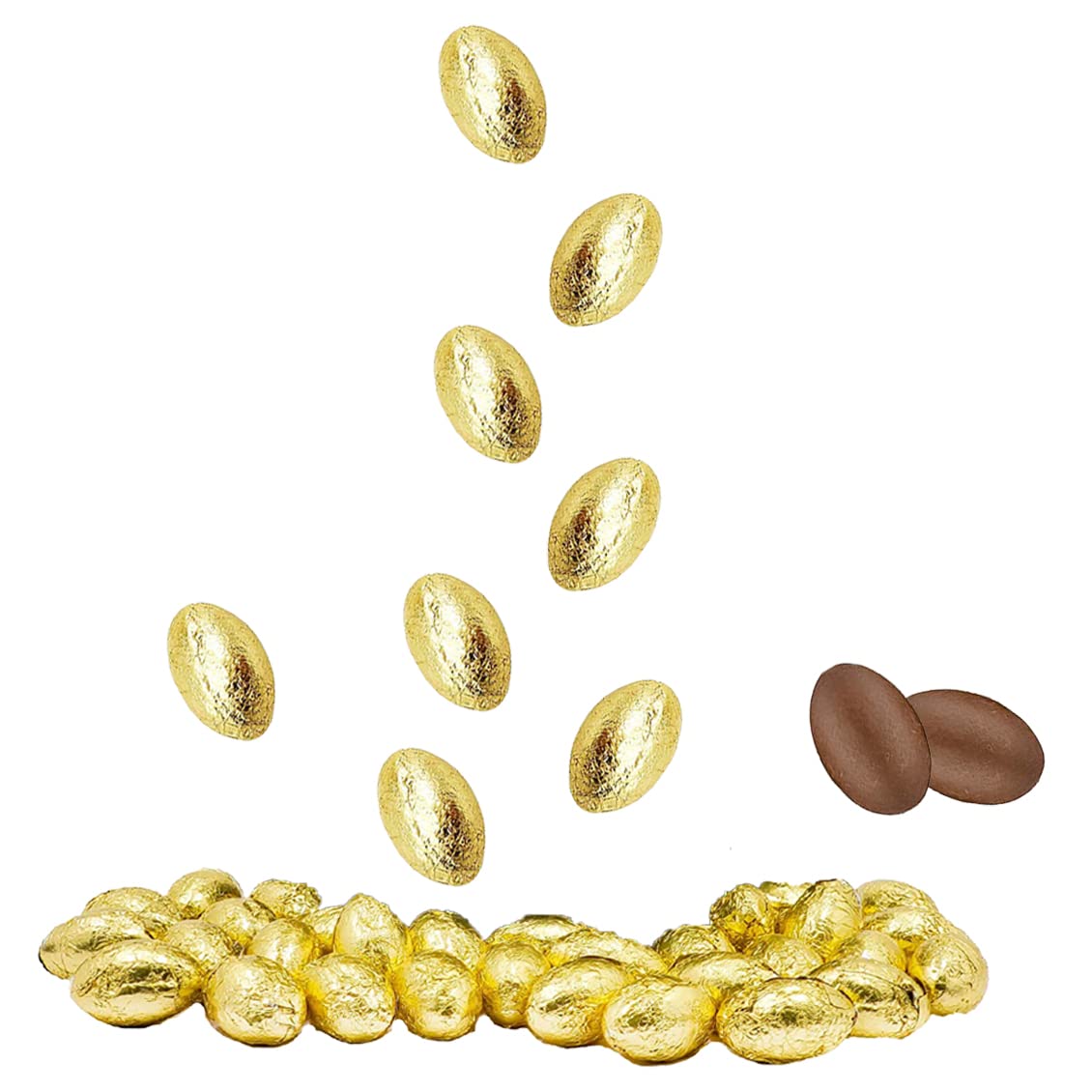 Fruidles Easter Chocolate Golden Eggs, Gold Foil Wrapped Milk Chocolate Easter Eggs, Kosher Certified Dairy, Approximately 90 Eggs Per Pound (5 LBS (Bulk))