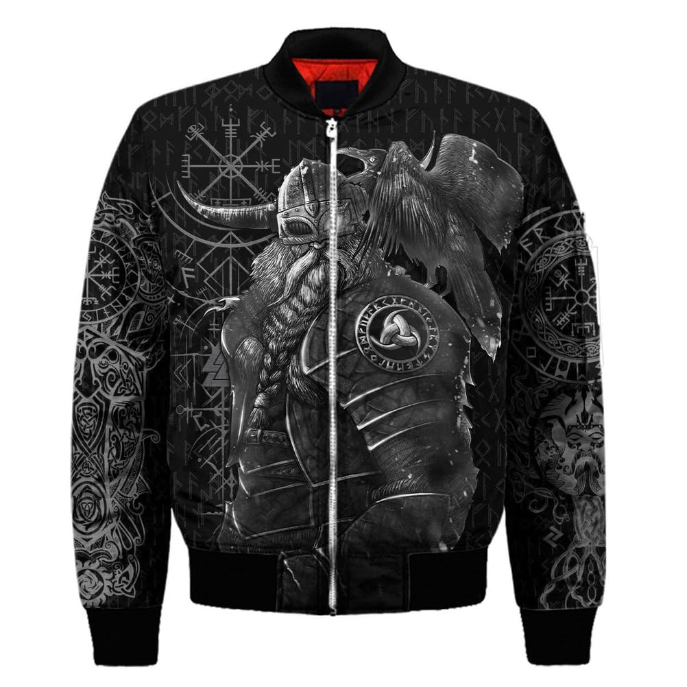 Odin bluza z kapturem, męska, rog, wegwizor, Yggdrasil, na lato, zimę, kostium Wikingów, Cosplay, kurtka lotnicza, 4XL