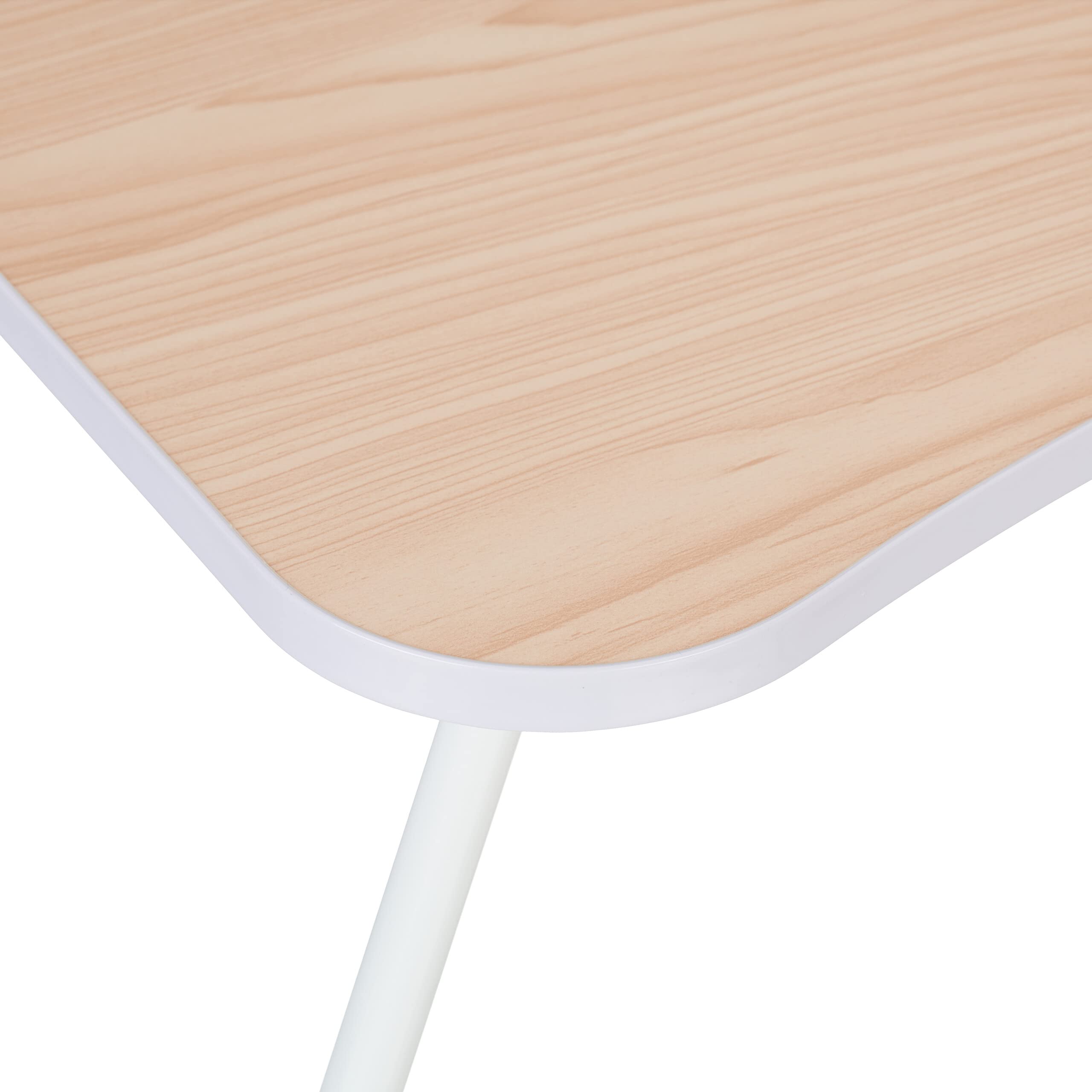 Relaxdays Tavolino per Laptop, Pieghevole, Letto e Divano 26x63x40 cm, Tavolinetto Notebook, MDF e Ferro, Marrone Chiaro
