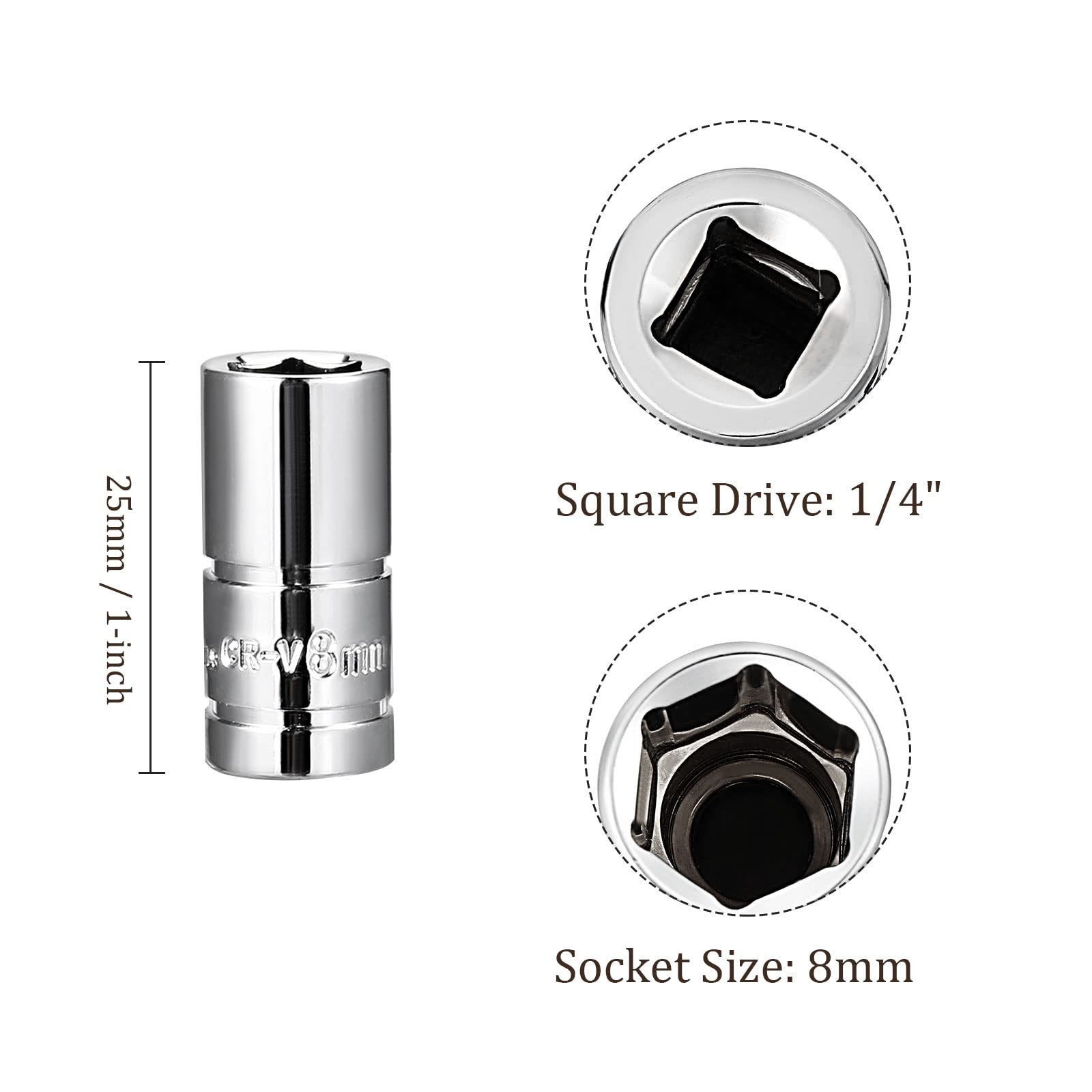 6-Punkt Flache Stecknuss 15 Mm – 1/2" Antrieb, Aus Chrom-Vanadium-Stahl, Für Auto & Reparatur