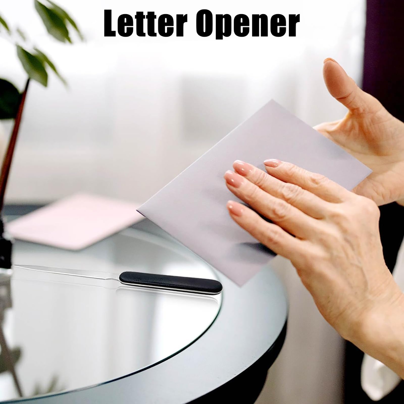 Coupe-Papier Ouvre-Lettres en Acier Inoxydable 2 PCS Multifonction pour Bureau