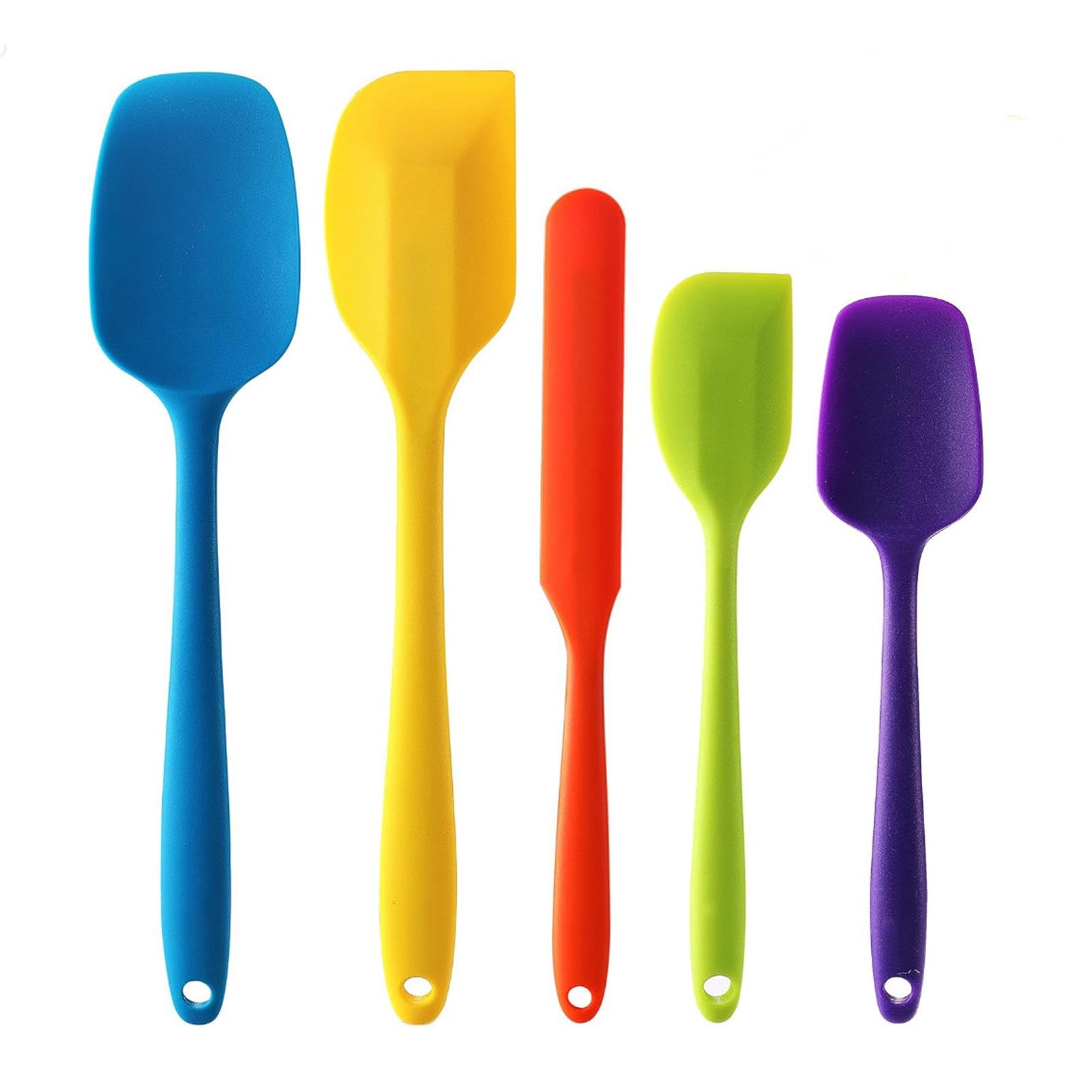 LianSinGo 5 PCS Silicone Spatula Set, Non-Stick High Heat Resistant Baking Spatulas, Food Grade Rubber Spatulas, Kitchen Utensils for Baking Cooking and Mixing