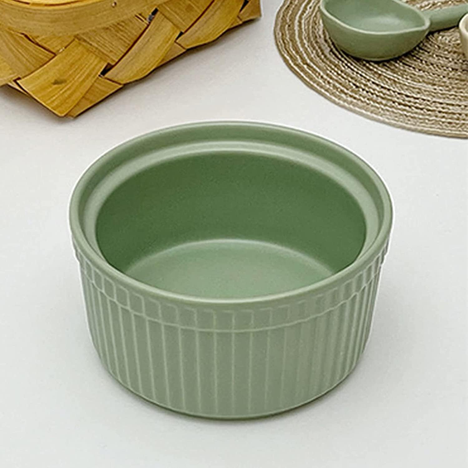 Bol à soupe, bol à riz, bol à déjeuner, ensemble de ramequins, 120 ml, ramequins à crème brûlée, plats à soufflé allant au four, ramequins à soufflé, ramequins for friteuse à air-rose-lot de 2 ( Color