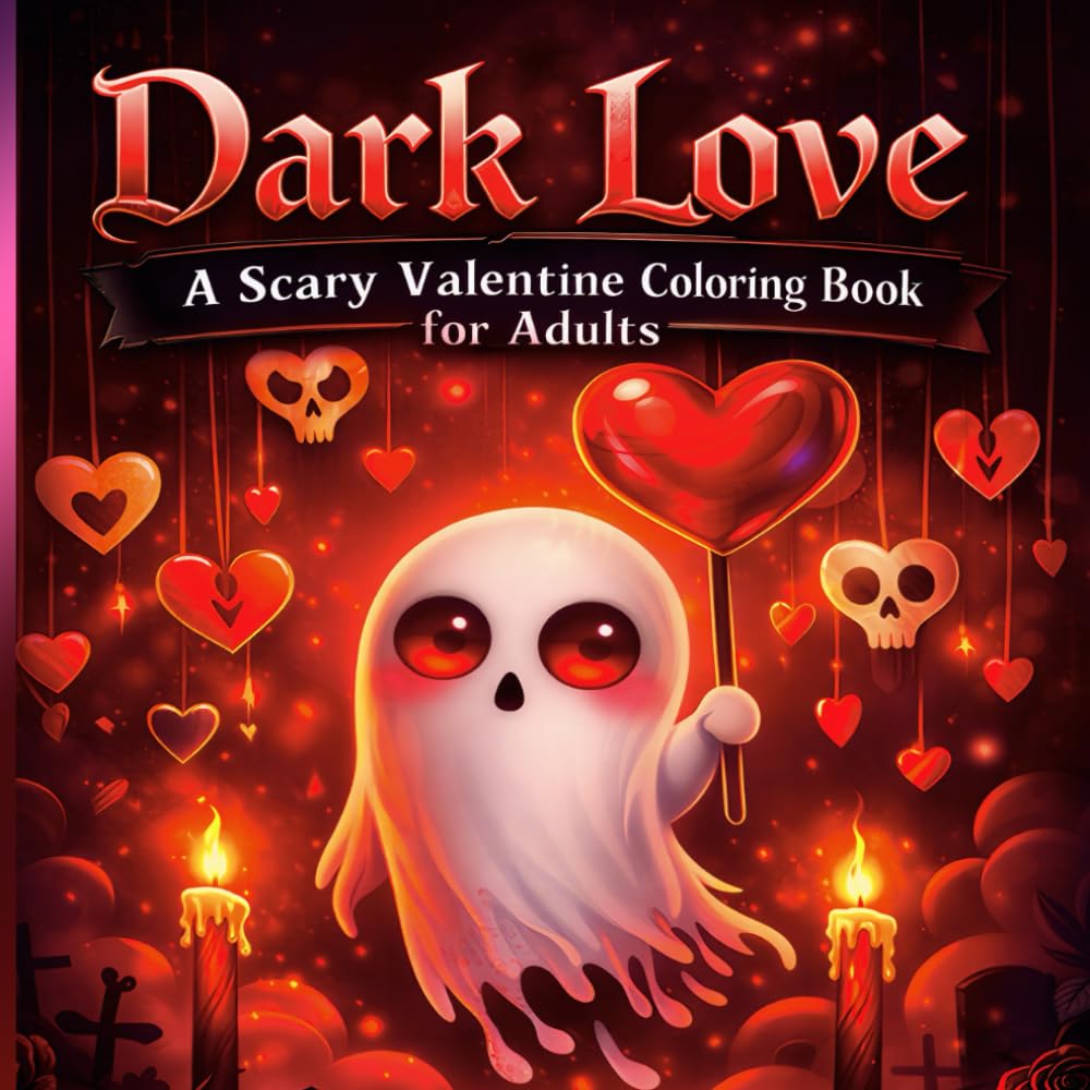 Dark Love: A Scary Valentine Coloring Book for Adults: 40+ Creepy & Gothic Love Illustrations for Relaxation