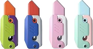 （Upgraded Version） 4PCS 3D Printed Gravity Knife Fidget Toy, Autism and ADHD. ADHD Fidget Toys Adults, Anxiety fidgets for Adults, Toy Gravity Knife，Fidgets Toys，Carrot Knife，Plastic Toy Knife