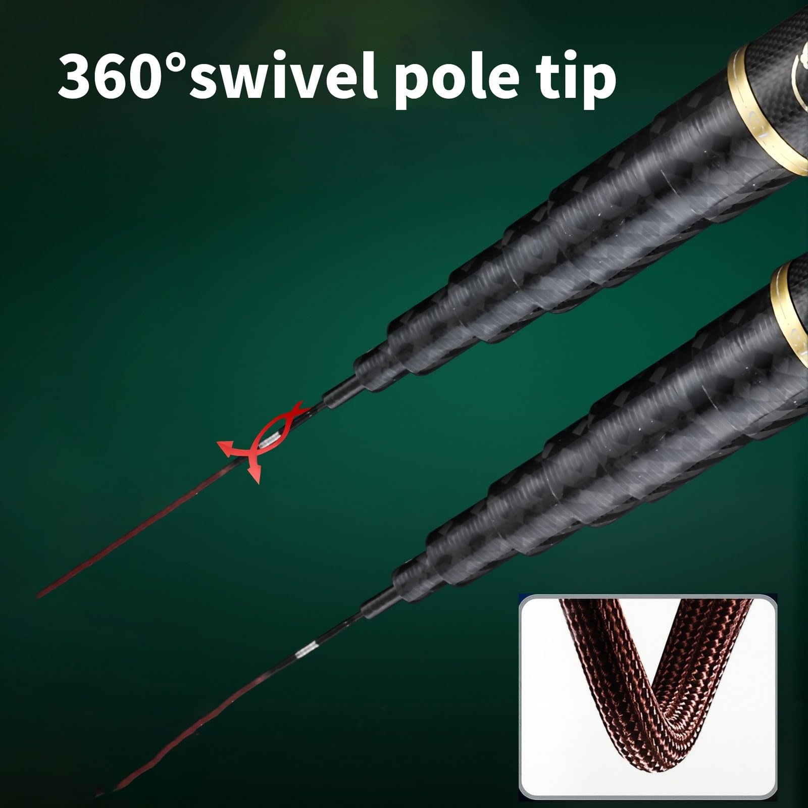TUJISEK Canne A Peche Au Coup 8m 9m 10m 11m 12m 13m 14m 15m 16m Canne à PêChe Telescopique en Carbone Canne A Carpe Convient Aux Lacs RéServoirs RivièRes Et éTangs(16m)
