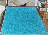 Ottomanson Luxury Collection Blue Area Rug with (Non-Slip/Rubber-Backing) Kitchen and Bathroom Mat, 5' x 6'6