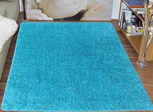 Ottomanson Luxury Collection Rug, 5 ft x 6 ft 6 in, Turquoise