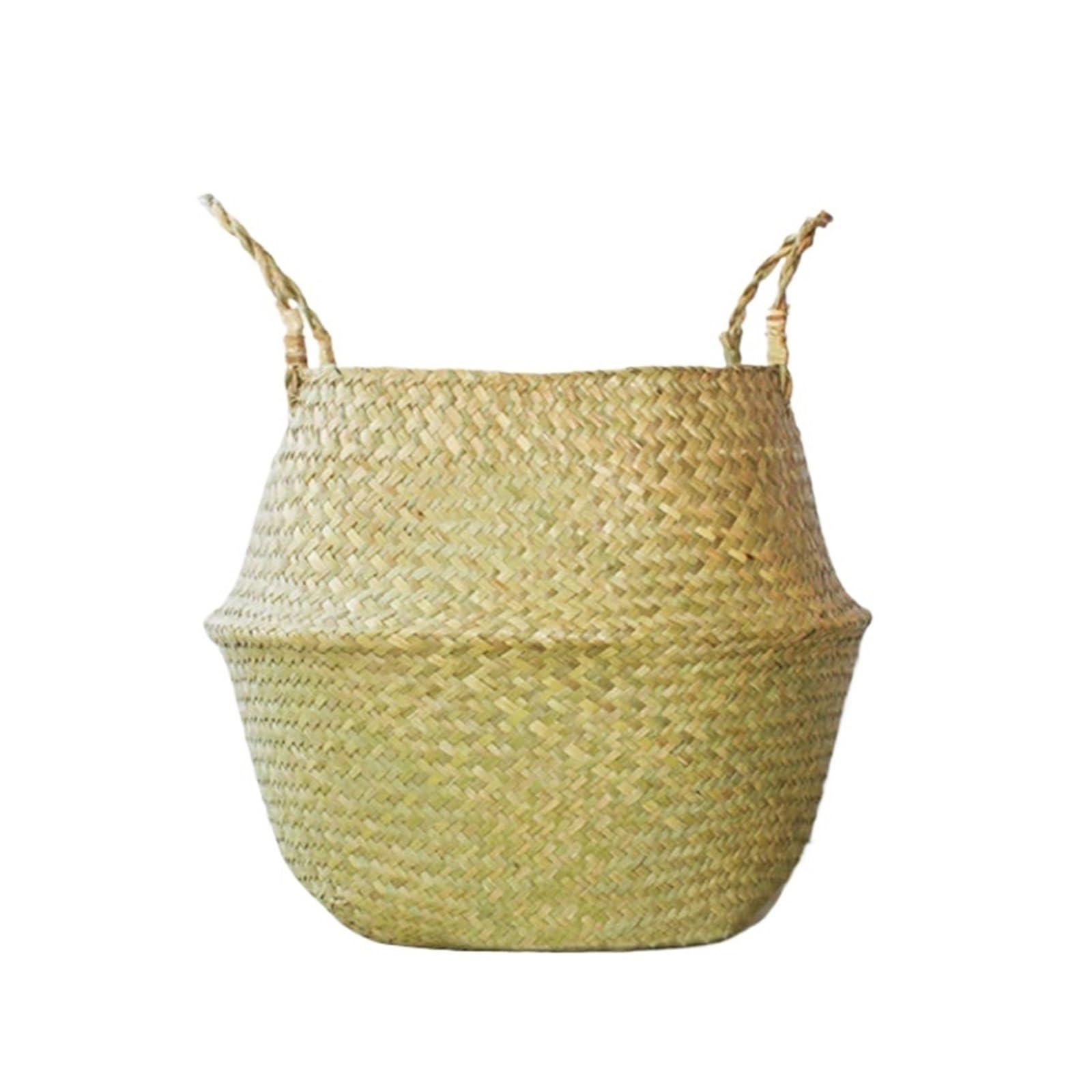 LuoAXINN Woven Straw Flower Pot Straw Weaving Flower Plant Pot Basket Planter Indoor Outdoor Containers Dirty