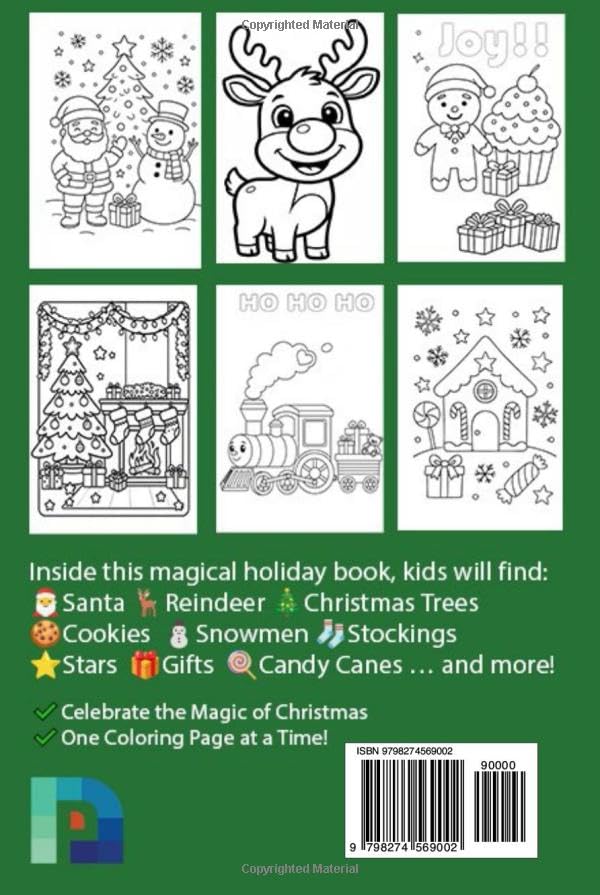 Simple & Cute Christmas Coloring Book | Bold Illustrations for Kids Ages 3–7 (Great for All Ages!): Big, Bold & Easy Holiday Designs for young Artist with 75+ cute designs for Stress-Free Coloring image 3