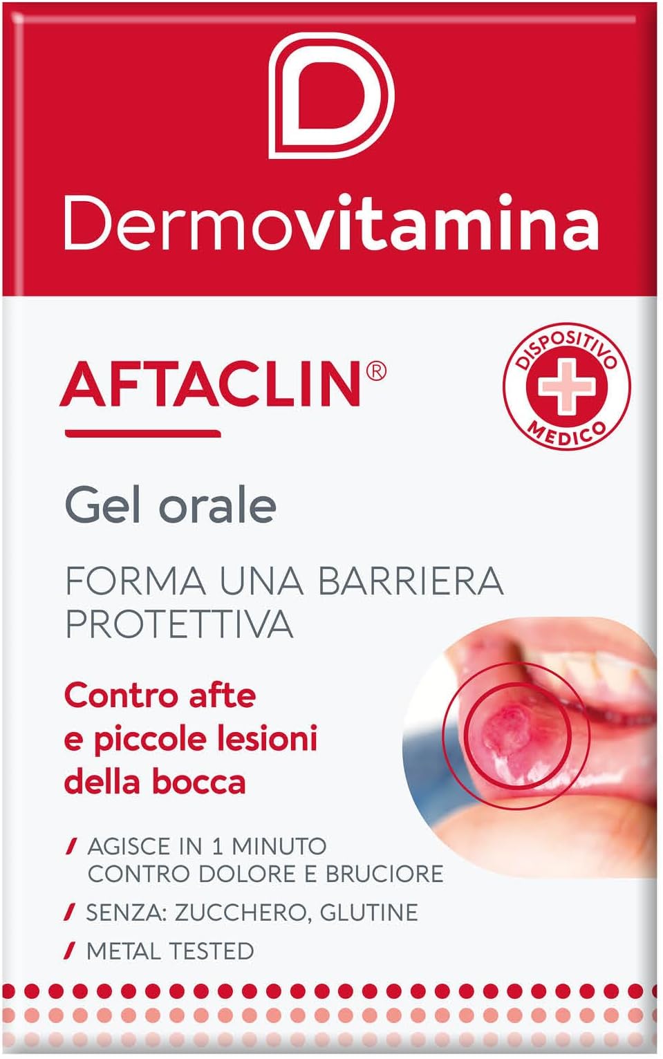 Aftaclin Gel Oral Against Canker Sores And Small Injury Of Mouth 7 ml