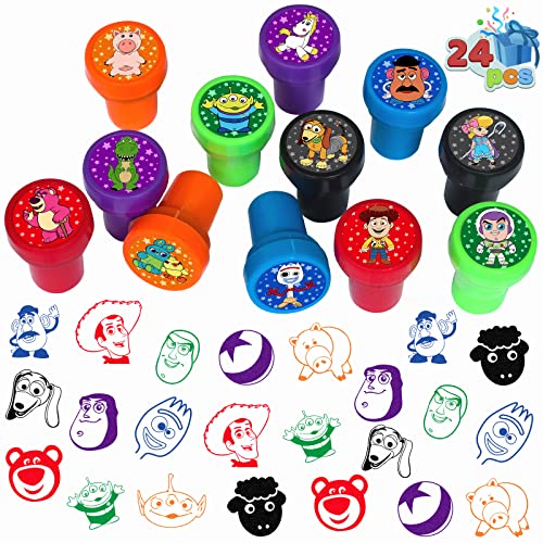 24 Pcs Toy Inspired Story Themed Stampers Birthday Party Supplies Goody Bag Treat Bag Stuff for Birthday Party Gifts
