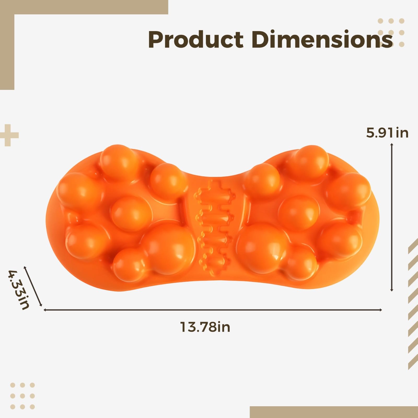 Dispositivo de tracción de acupresión, 14 protuberancias, diseño contorneado para cuello, hombros, lumbar, apoyo para el dolor de cadera, almohada de masaje naranja, herramienta de liberación