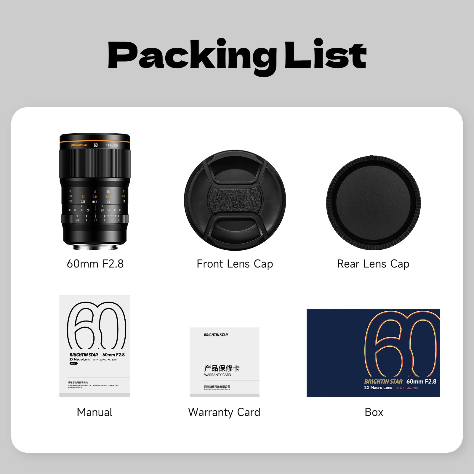 Brightinstar 60 mm F2.8 obiektyw makro do Nikon Z – MF obiektyw Z30, Z50, Z50I, ZFC. Zmiana z pełnego formatu na format APS-C: Z5, Z5II, Z6, Z6II, Z6III, Z7, Z7I, Z8, Z9, Zf.
