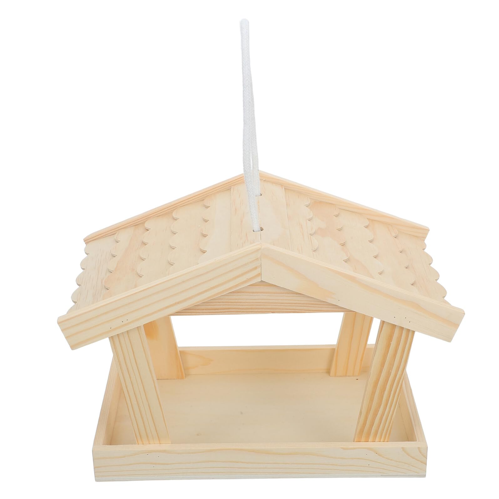 YARNOW Mangeoire Suspendue pour Oiseaux Sauvages en Pin Couleur Kaki, Résistante aux Intempéries, Style Maison Rustique pour Jardin et Cour