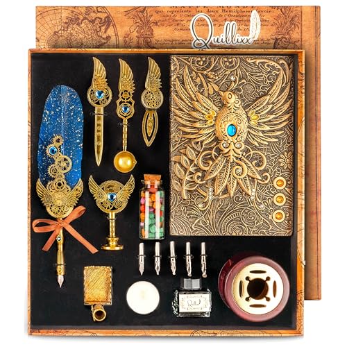 Feather Quill Pen and Ink Set, Complete Calligraphy Set for Begin...