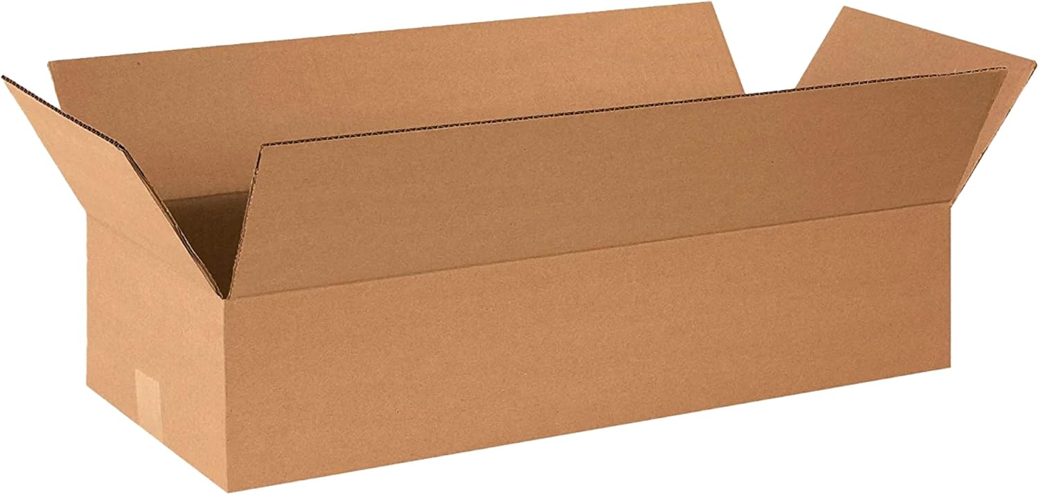 Aviditi Ship Now 24 x 10 x 4 Flat Corrugated Boxes 24L x 10W x 4H, Pack of 25 | Shipping, Packaging, Moving, Storage Box for Home or Business, Strong Wholesale Bulk Boxes